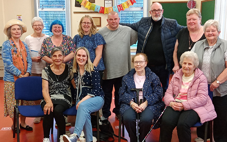 Employees from James Brown & Sons Funeral director visiting local community centre.