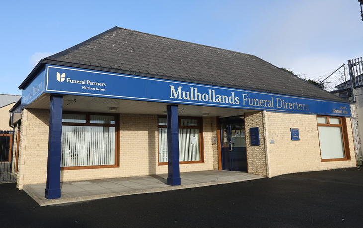 The front of the Mullholland Funeral Directors branch.